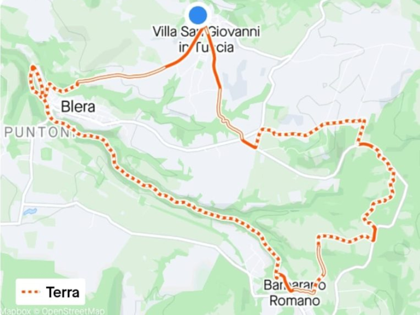 Mappa del Cammino dei tre villaggi