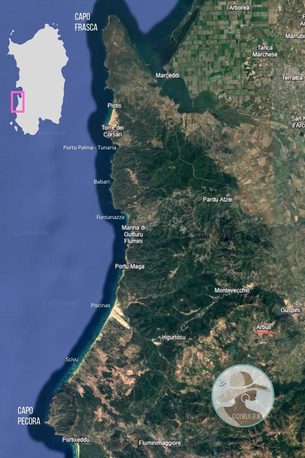 Costa Verde Sardegna Mappa